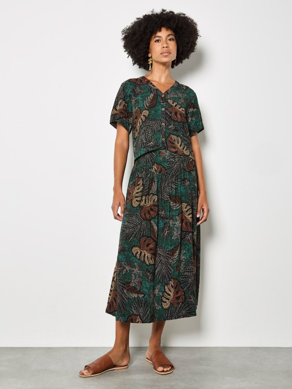 Palm and Monstera Skirt Set